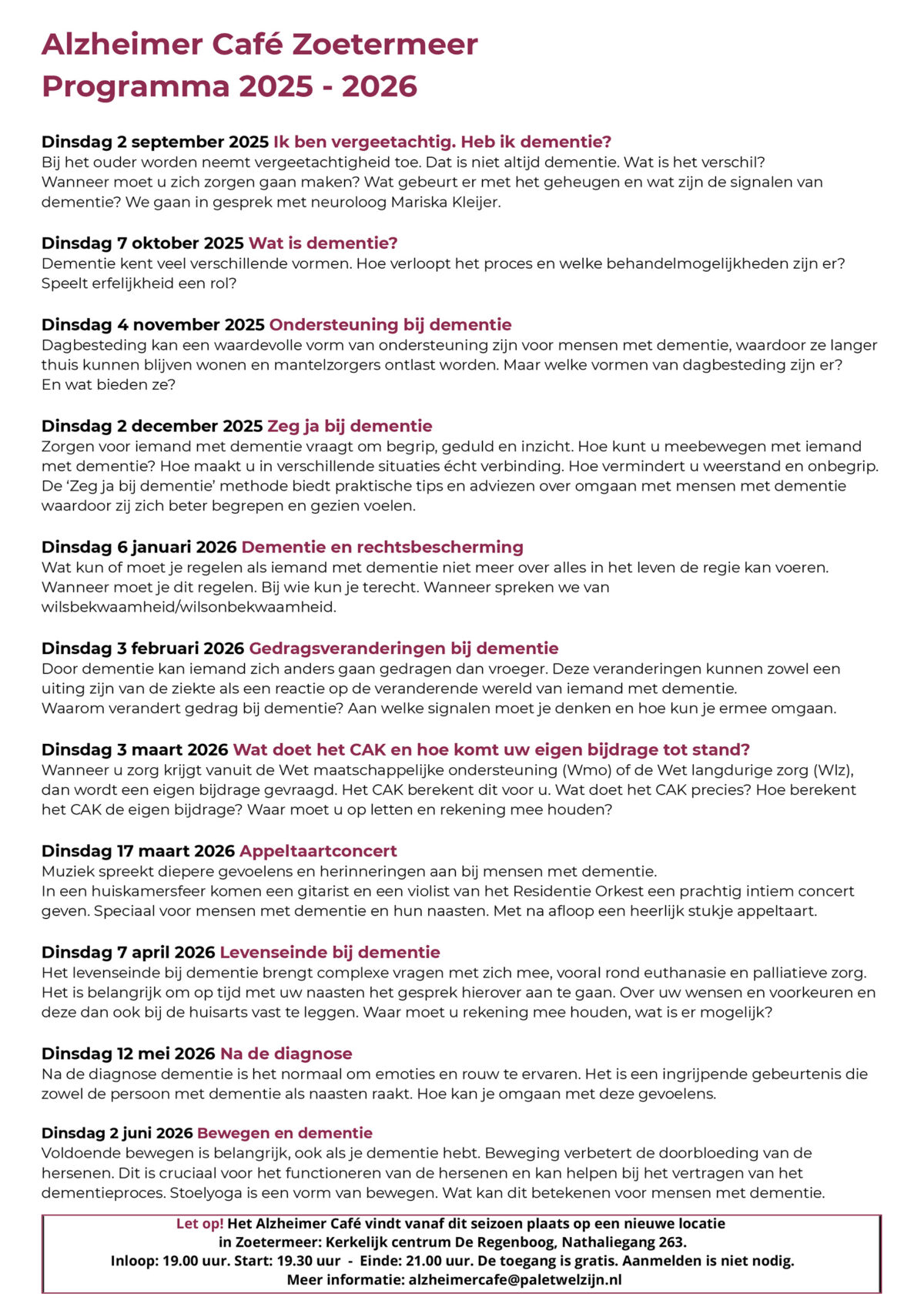 Alzheimer Café Zoetermeer Poste A4